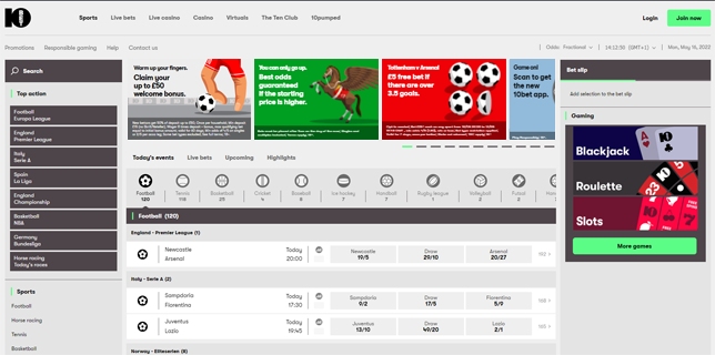10bet design is easy to navigate through